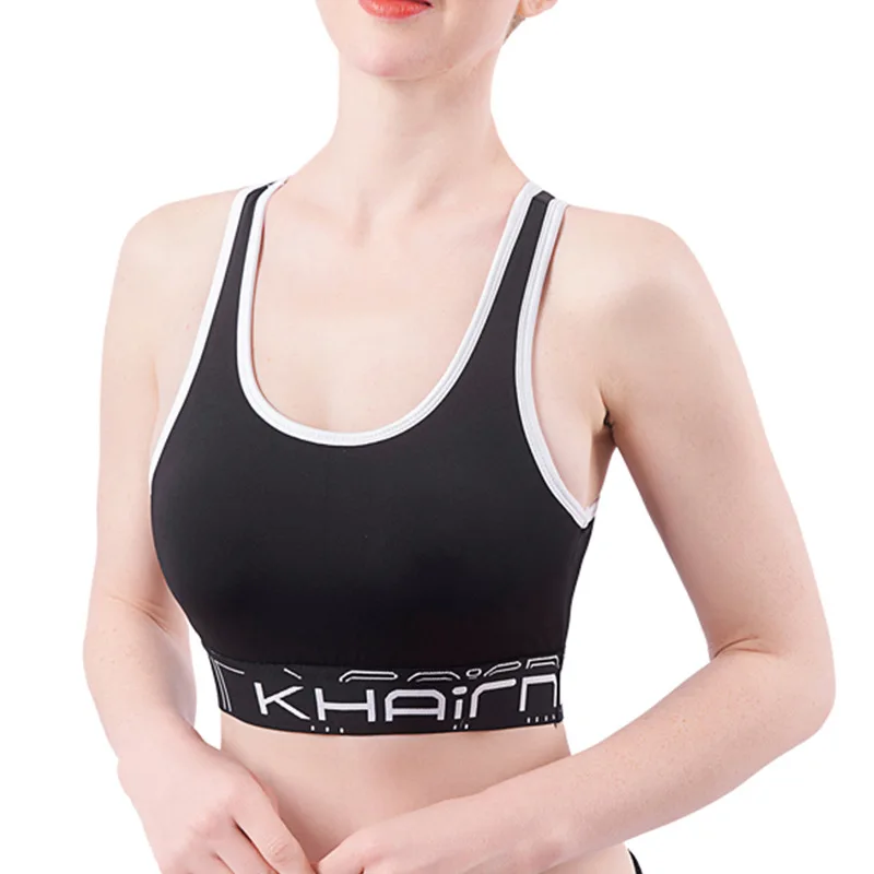 

2021 New Women's Sports Bar Polyester 88% + Spandex 12% Yoga Tops Bra No Steel Ring Sexy Sports Wear Outdoor Exercise Clothes