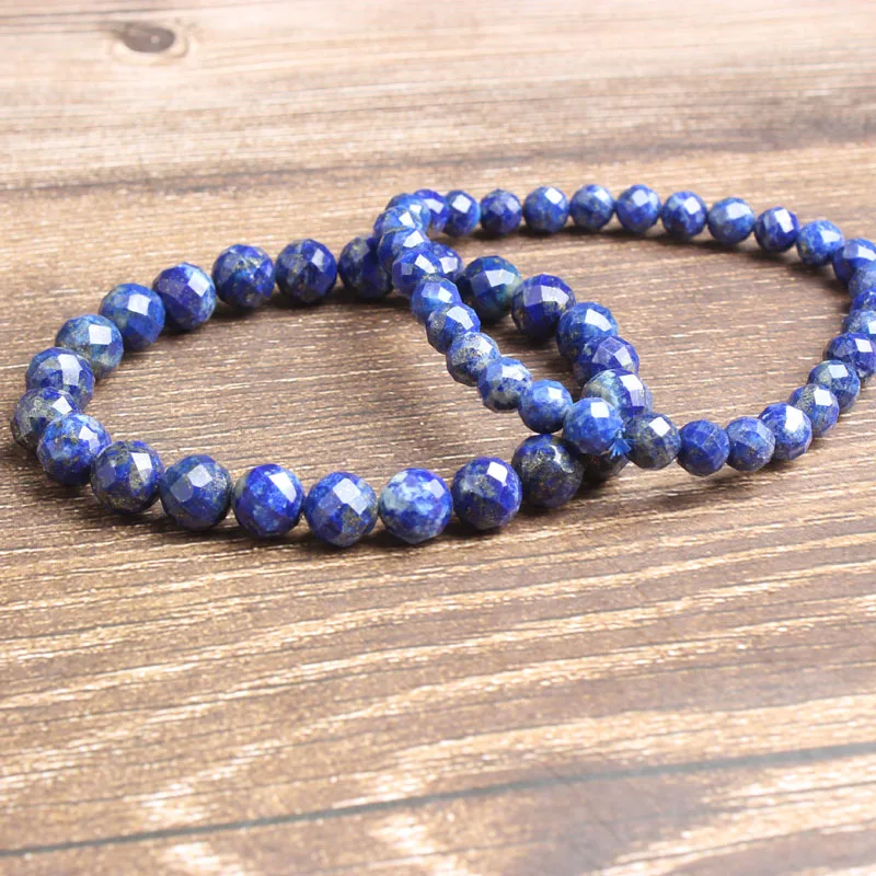 Модные натуральные ювелирные изделия 6/8 мм граненые каменные бусины браслет