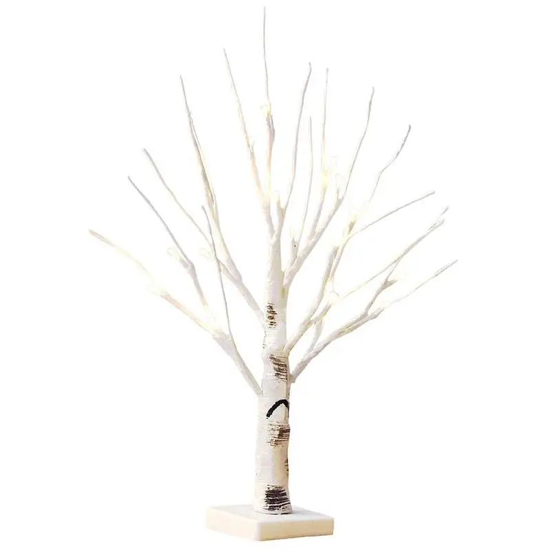 

Battery Operated 45Cm Led White Birch Tree Night Light Table Light Christmas Wedding Bedroom Decorative Tree Branches Lamps