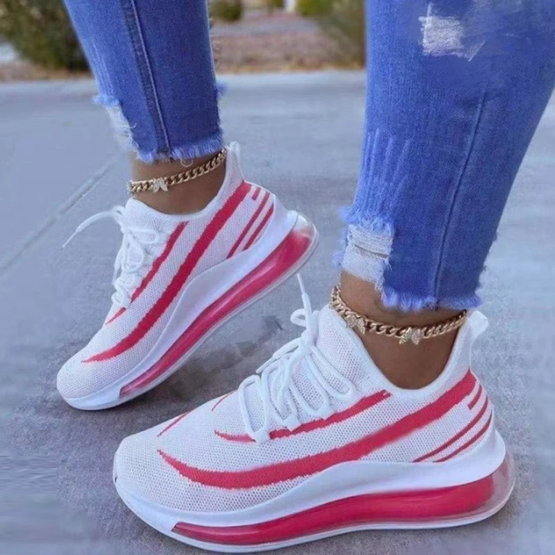 

New Sneakers Women Platform Breathable Soft Sport Shoes Casual Lightweight Training Sneakers Ladies Chunky Wedge Shoes Footwear