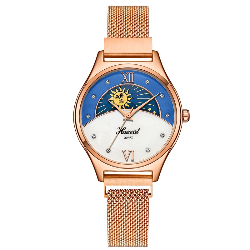 HAZEAL women watches luxury quartz wrist watch steel band chic ladies wristwatch relogio dress reloj mujer | Наручные часы