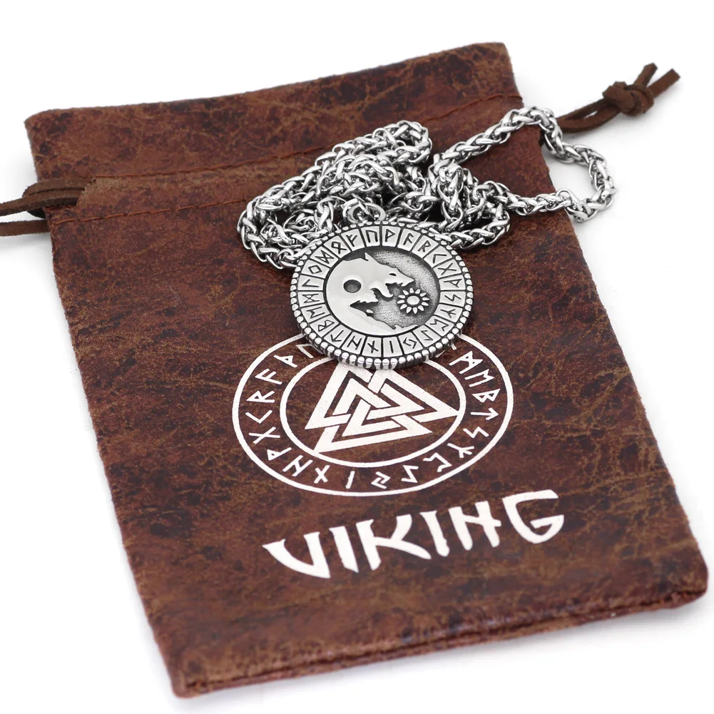 Скандинавский Викинг Волк Гери и Фреки Рунический Амулет из нержавеющей стали