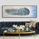 Современная абстрактная картина с серыми перьями на холсте, Постер в скандинавском стиле, Настенная картина для гостиной, домашний декор, без рамки