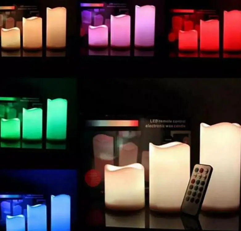 

multicolor 12 Color Led Electronic Flameless Smokeless Candle Lights Multi ColorRemote Control Free Shipping