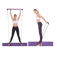 yoga pull rods portable home yoga gym body abdominal resistance bands for pilates exercise stick toning bar fitness rope puller