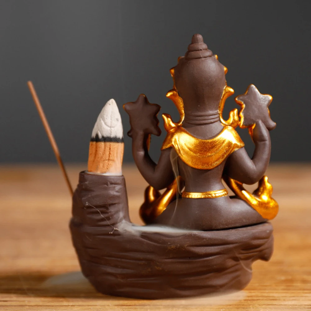 Керамическая курильница с обратным потоком в форме Будды печь для обжига