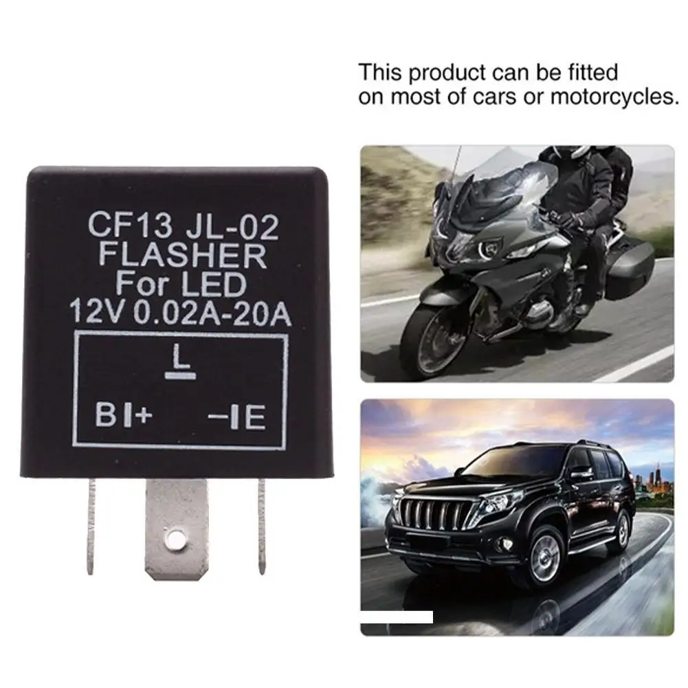 

Car Motorcycle Led Flasher Relay Electronic Adjustable Relay Flasher Led Turn Blinker Freauency L Light Signal L7J8