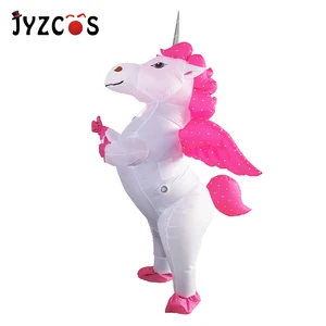 jyzcos inflatable unicorn costume adult kids rainbow halloween costumes for women men carnival mascot purim christmas cosplay free global shipping