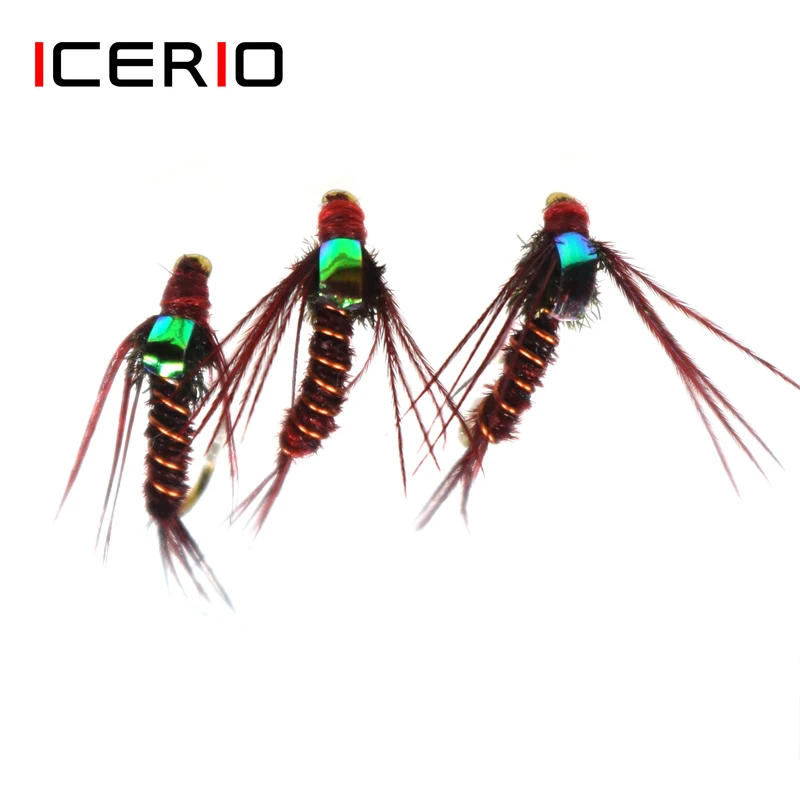 

ICERIO 10PCS Flashback Pheasant Tail Mayfly Nymphs Flies Trout Fly Fishing Lures #12
