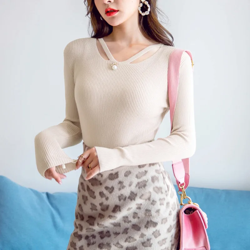 

Long sleeve knit sweater female new early autumn 2021 cultivate one's morality shirt