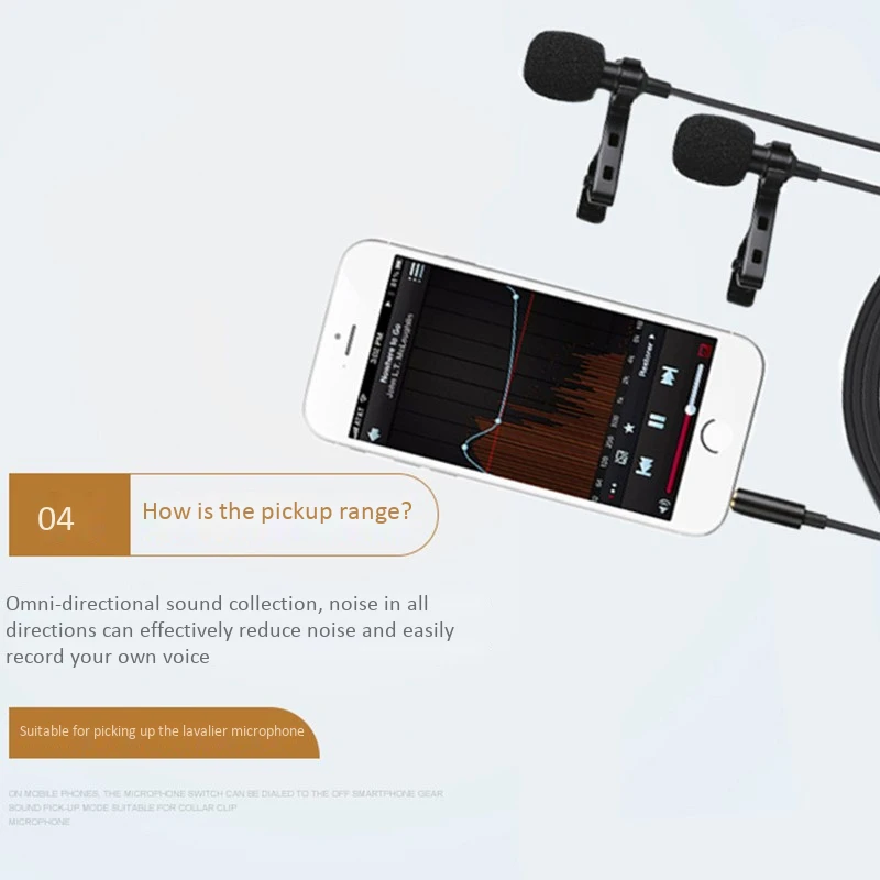 Microphone 6M Omnidirectional Clip-On Lapel Video Mic for IPhone Canon Nikon DSLR Super Lav 2 | Электроника