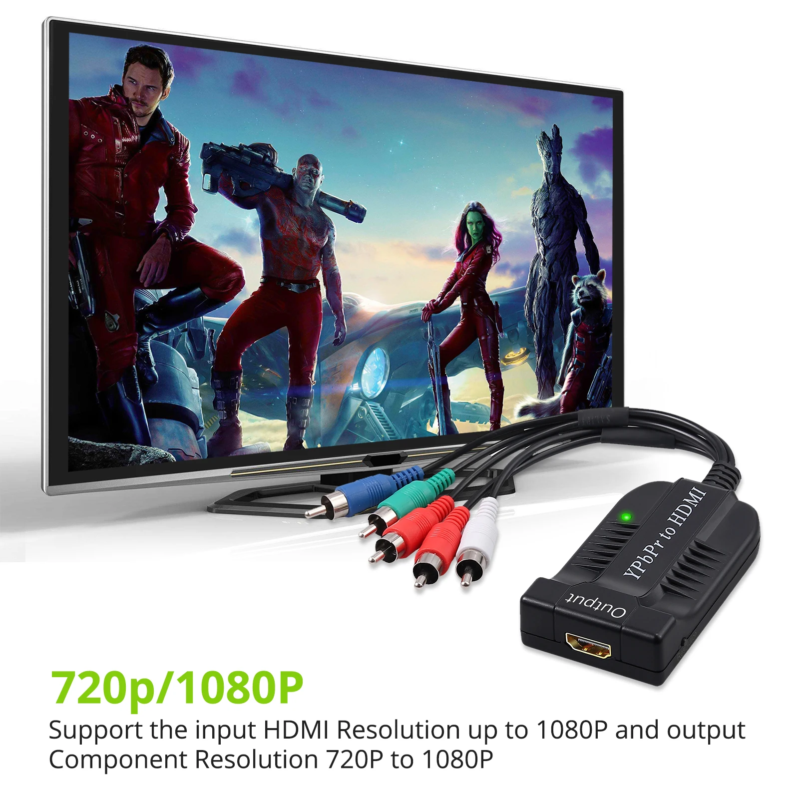 LiNKFOR YPBPR RGB компонентный видео аудио к HDMI конвертер мужской адаптер для PS3 xbox 360 HDTV PC