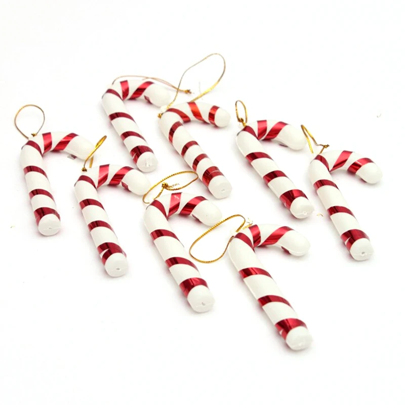 

1/6/12/18Pcs Christmas Canes Christmas Tree Decorations for Home Party New Year Christmas Candy Cane Xmas Tree Hanging Ornaments