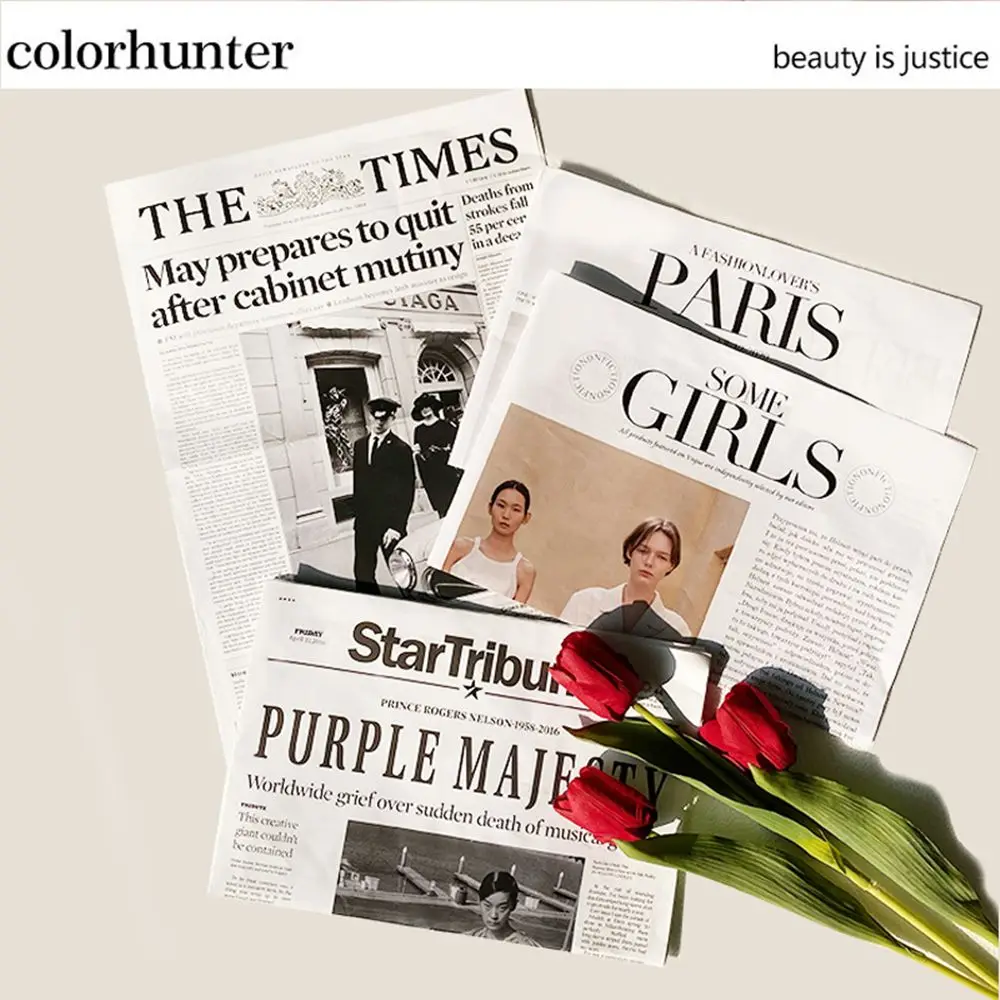 Реквизит для фотосъемки ретро фото журналы оберточная бумага подарок английский