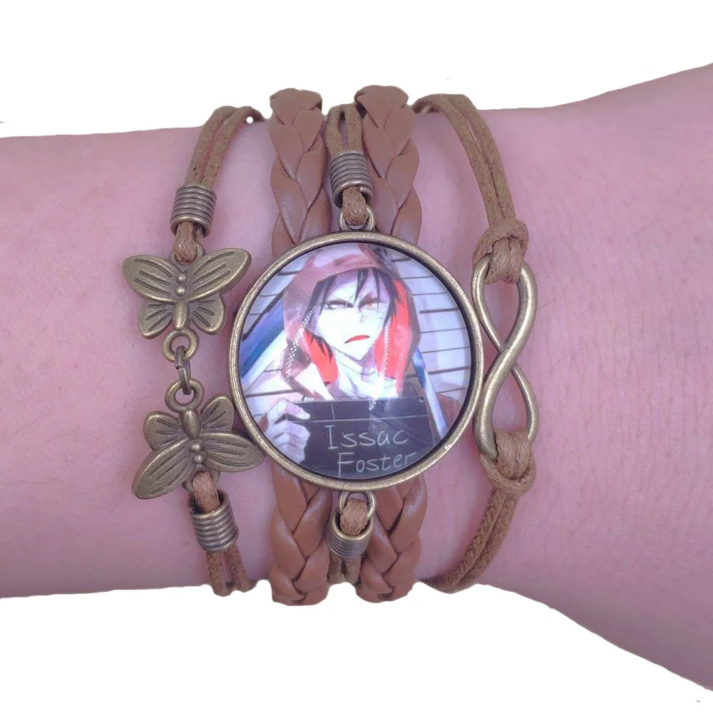 

Japanese Anime Brown Leather Bracelet Ray Angels of Death Time gem Handmade Multilayer Infinity Love Retro Drop Shipping SLDTS