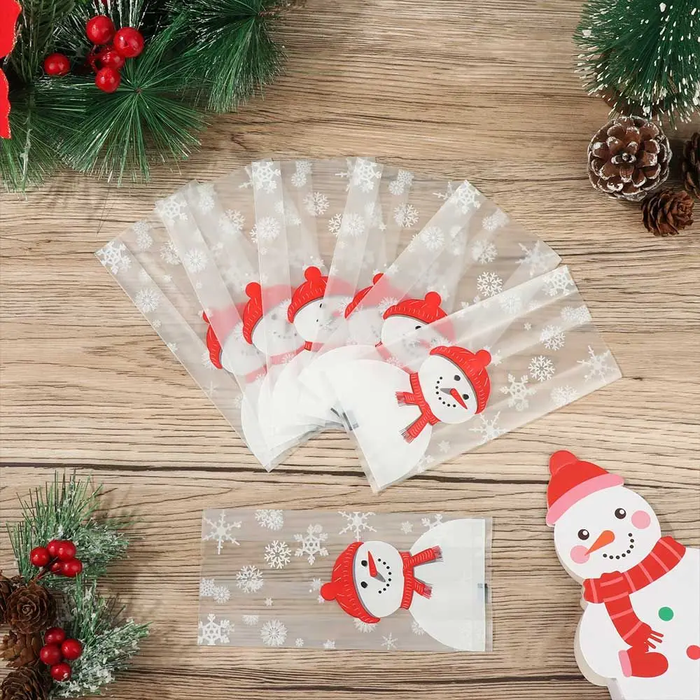 Подарочный пакет для печенья пластиковый в виде снеговика праздника