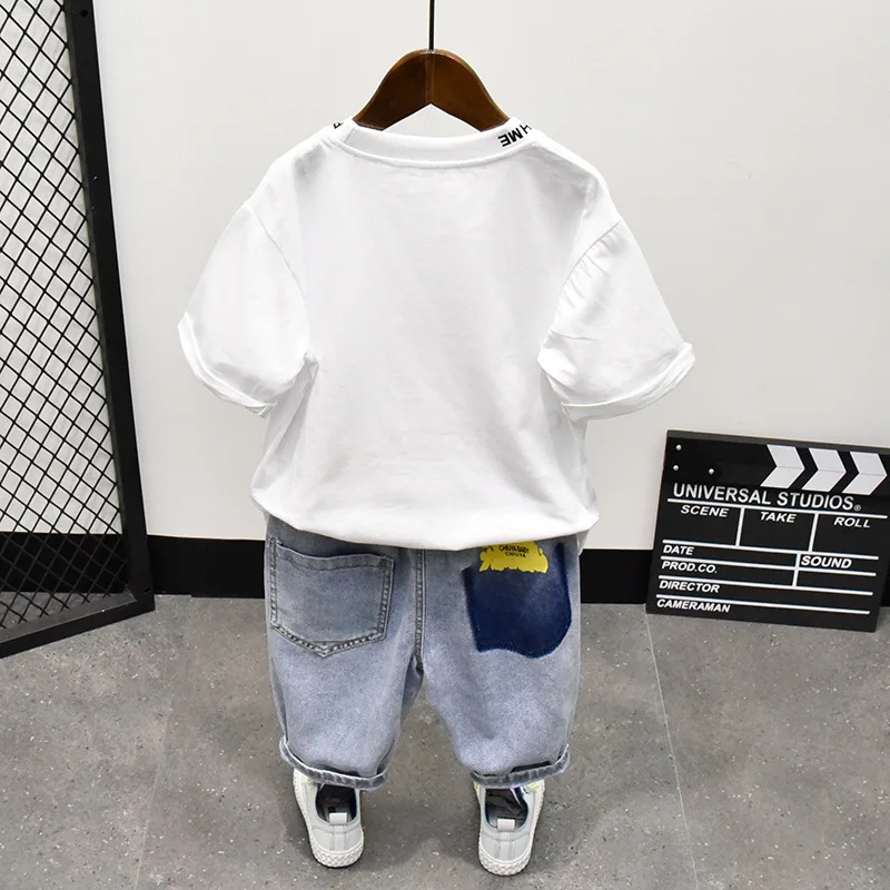 

2021 2pcs Summer Baby Boy Children Causal Cartoon Printing Suit T-shirt + Shorts Boys Clothes Kids Clothes sets 2-7