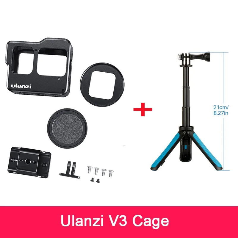 Чехол для Камеры ULANZI V2 V3 Pro Gopro с рамкой для Gopro 7 6 5, аксессуары для экшн-камеры Vlog с горячим башмаком для микрофона, светильник - Цвет: Kit 8
