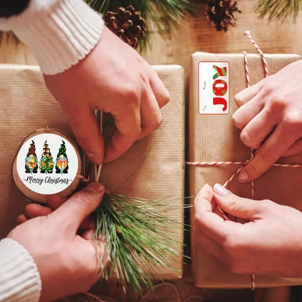 

Sticker Christmas Decor Gift Sticker Label Round Labels Christmas Xmas Stickers New Candy Bag Gift Box Packaging Year Label A3u7