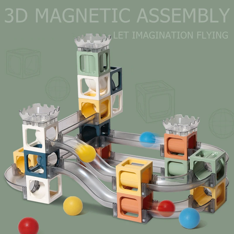 Магнитный конструктор магнитный лабиринт кубик гоночная трасса шар трек воронка