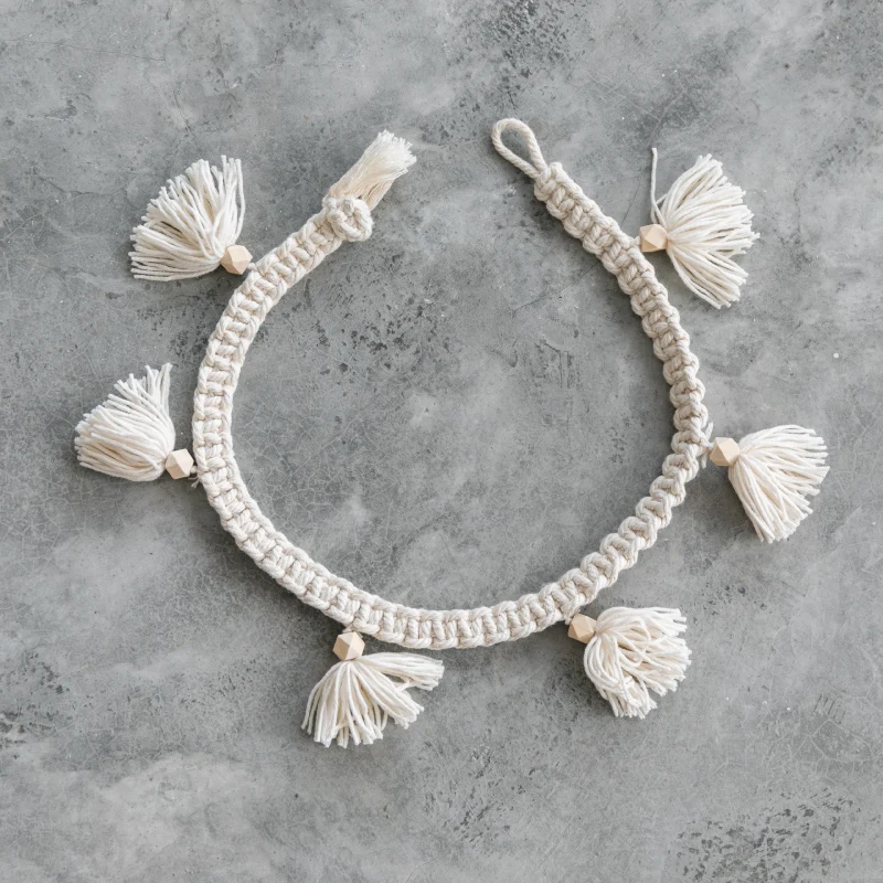 Macrame Wall Hanging Hand-woven Tassel Lanyard Decorative Flower Ornaments Shop Literary | Дом и сад
