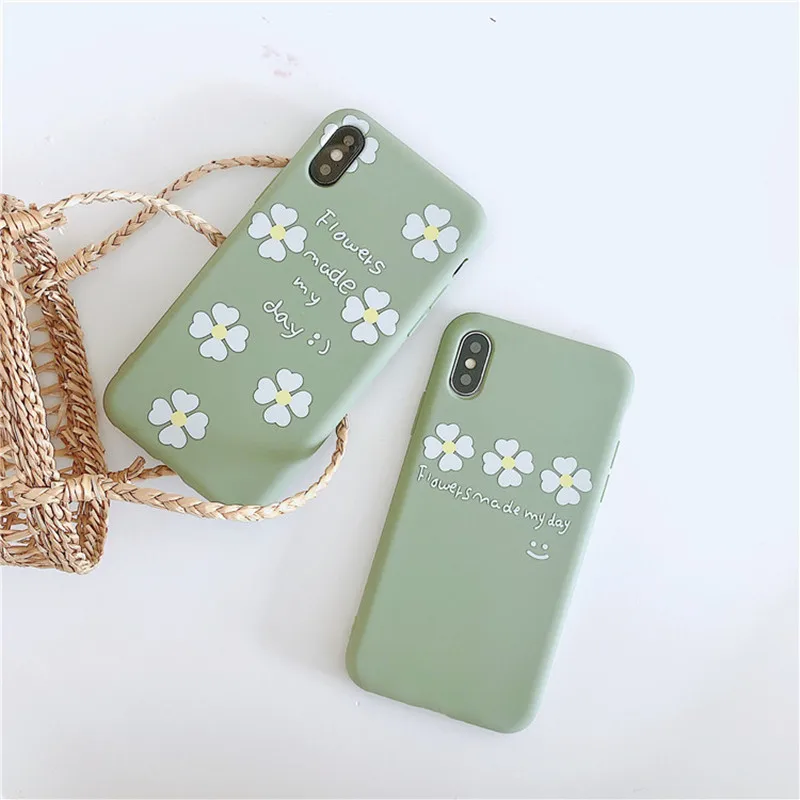 Чехол для телефона с изображением зеленого маття и четырехлистного клевера