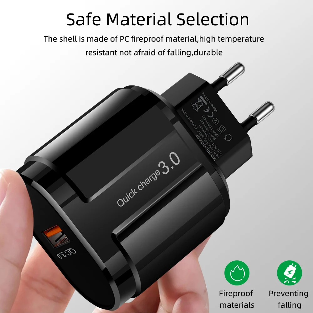 QC3.0 USB зарядное устройство 5 В 3A Быстрая зарядка EU US вилка адаптер настенный