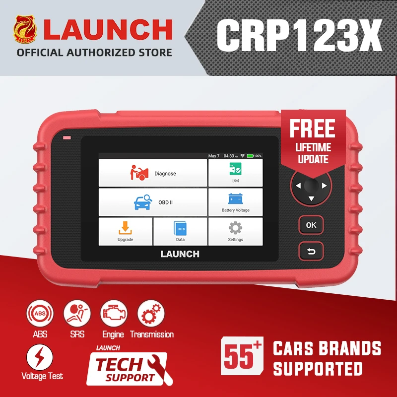 Launch X431 CRP123X OBD2 сканер ENG ABS подушка безопасности SRS на авто диагностический