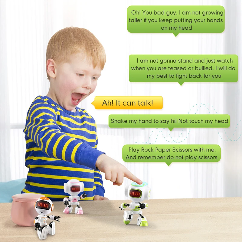 Touch Sensing LED Eyes RC Robot Smart Voice Gesture Control Toy DIY Speaking Rotation Toys For Boys kid Adults gifts | Игрушки и хобби