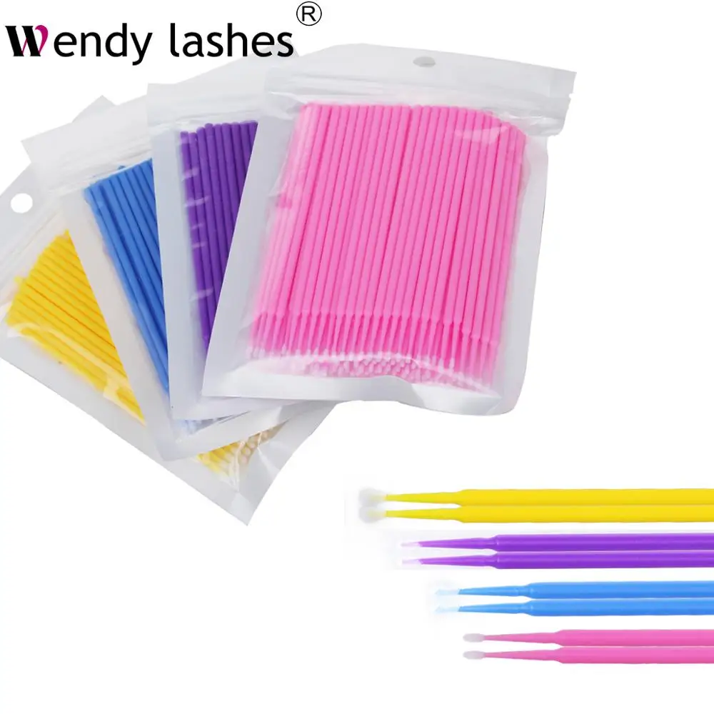 

100pcs/Bag Disposable Eyelashes Brushes Micro Lash Extension Kit Brush Eyelash Extensions Individual Lash Removing Makeup Tools