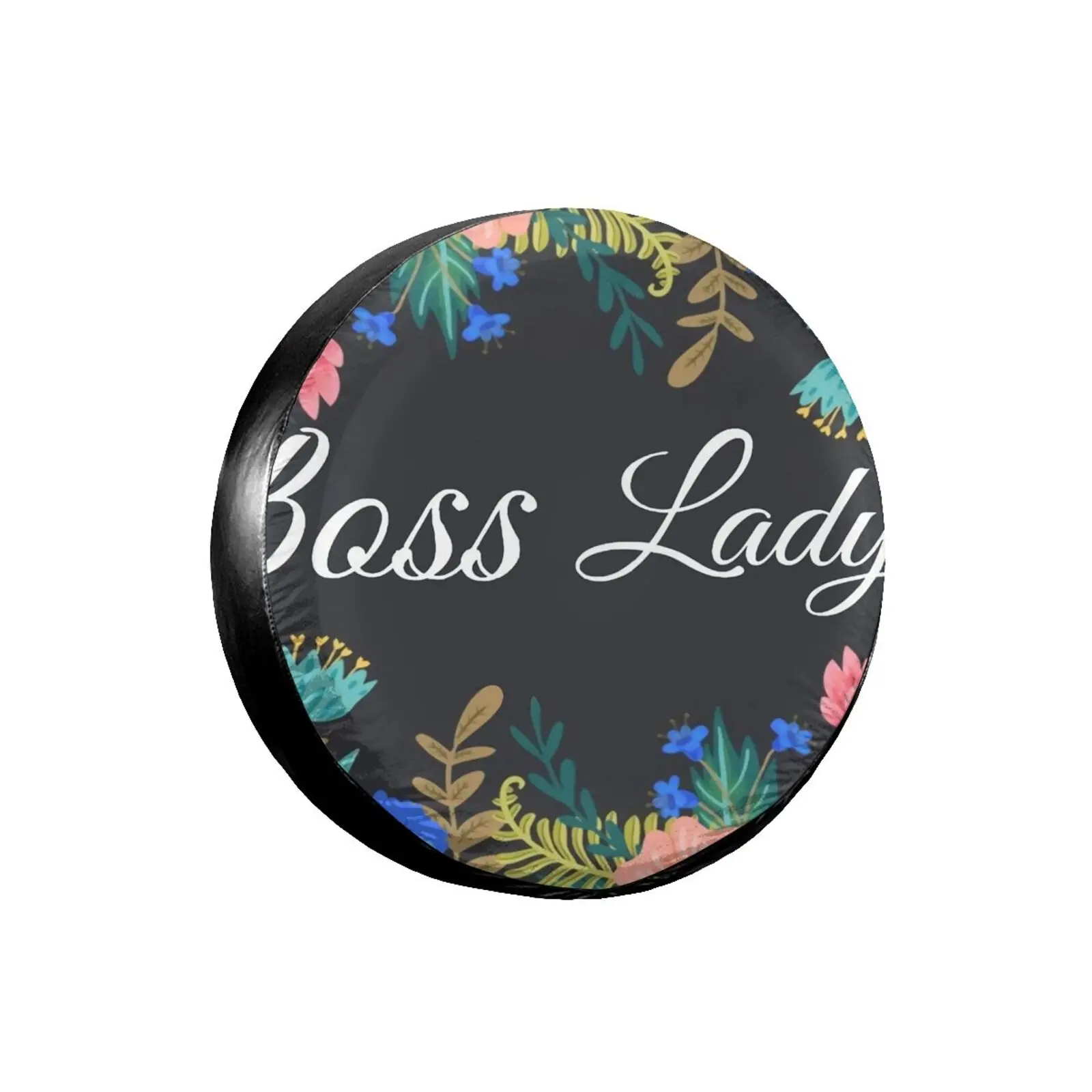 

Lady Floral Boss,, A Gift for Camping Enthusiasts, Spare Tire Cover for Camping Car,