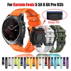 Смарт-часы ремешок для смарт-часов Garmin Fenix 6 6S 6X 5X 5 5S 3 3HR Forerunner 935 945 быстроразъёмное соединение ленточная силиконовый браслет на запястье