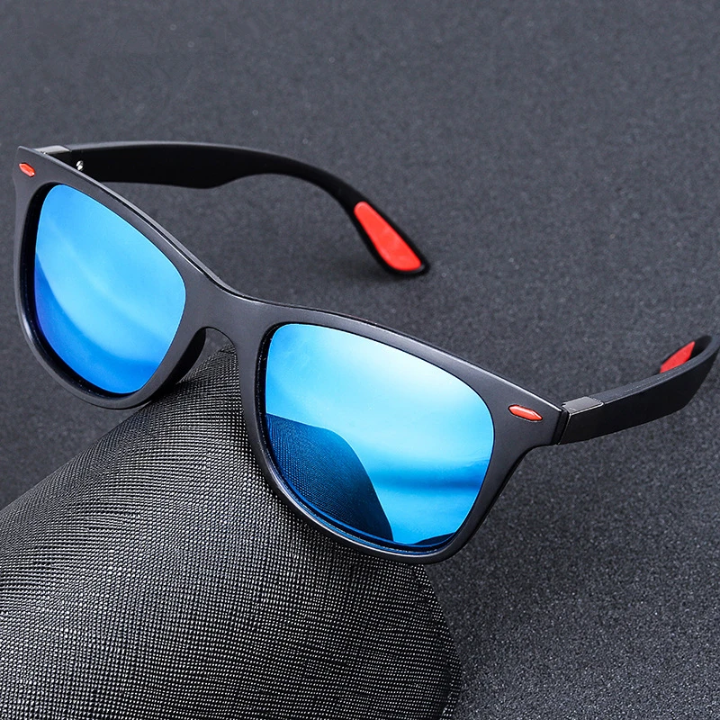 Gafas de sol polarizadas para hombre y mujer, lentes de sol polarizadas con montura cuadrada, con recubrimiento de espejo