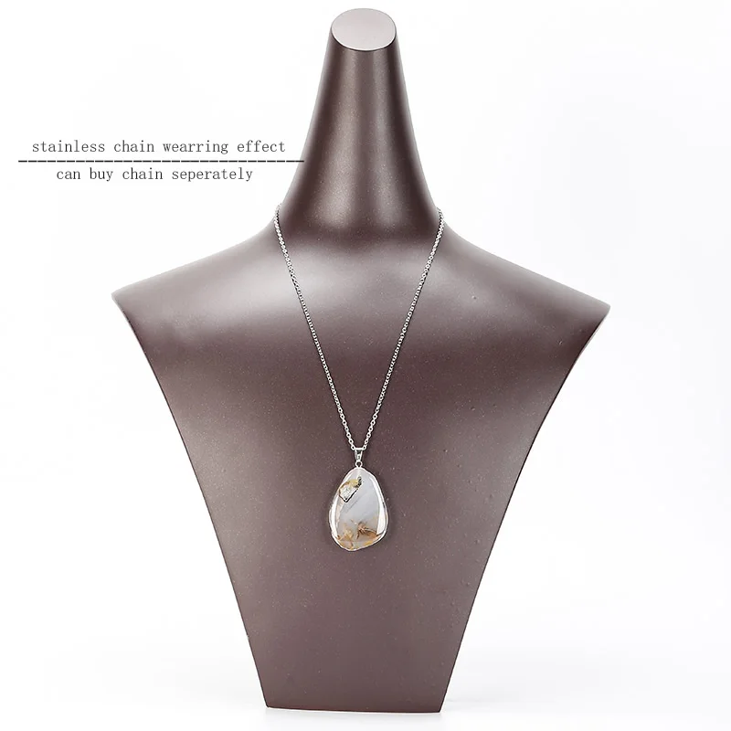 JD натуральный Океанский Агат свободной формы кулон уникальные ювелирные изделия