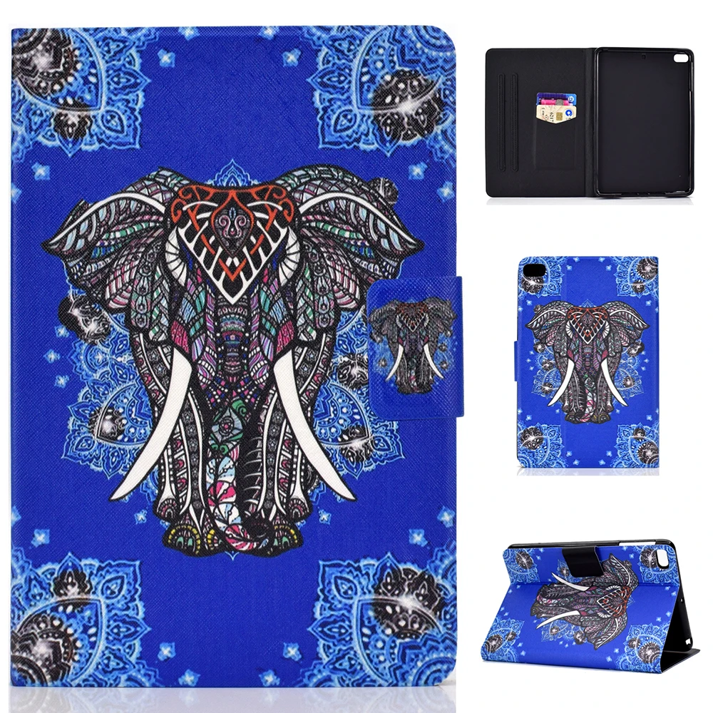 Мода рисунком с подставкой карманом для карт чехол для Apple iPad Mini 1/2/3/4 iPad mini4 mini5 чехол для кошек, собак, кроликов слона чехол coque para