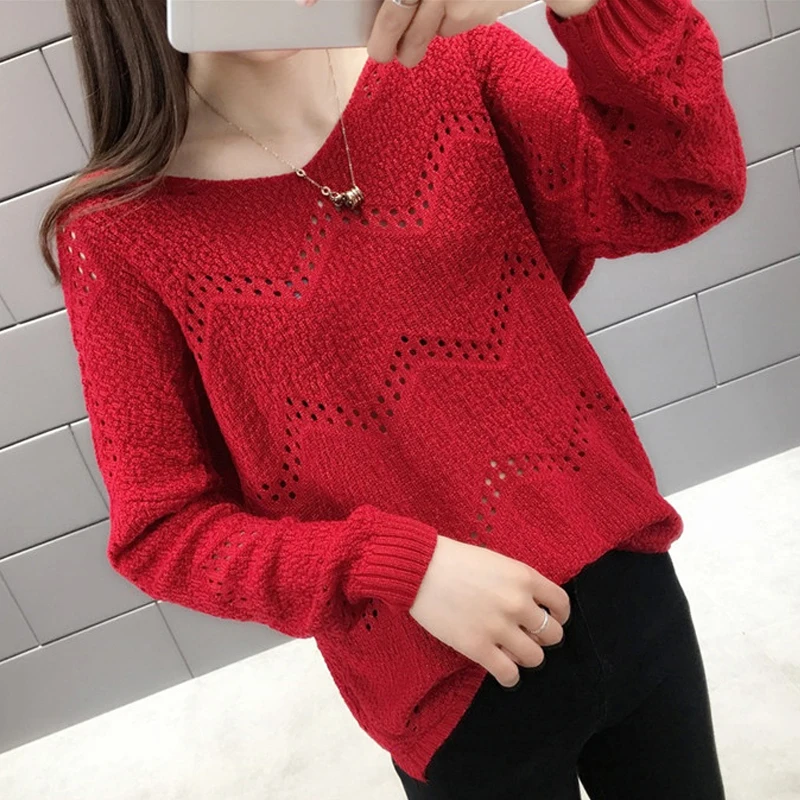 Spring 2021 New Fashion Knitted Women Sweater Long Sleeve V-neck Elegant Clothing Sweaters And Pullovers 5456 50 | Женская одежда