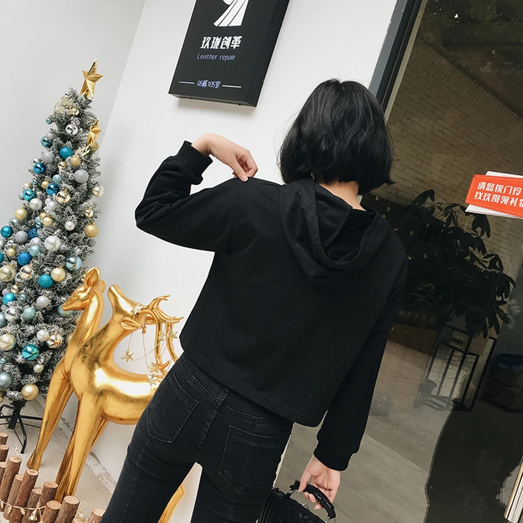 Женские друзья Толстовка How You Doin панк Свободный укороченный топ Poleron с длинным