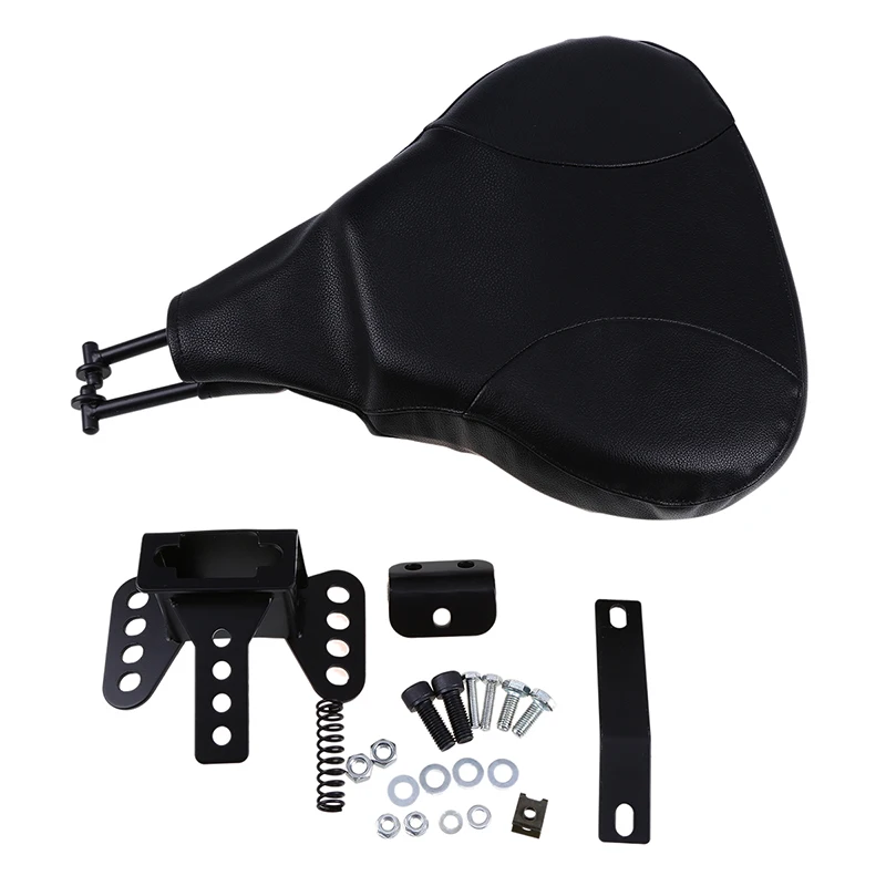 Black Fan-shaped Motorcycle Seat Parts Bracket Mounts selle Cafe Racer Motocross Cushion Pad For Harley Glide 2014-2016 |