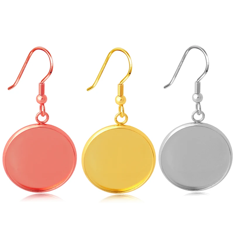 20 шт. крючки для сережек из нержавеющей стали заготовки под кабошон основа