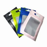 clear plastic aluminum foil zip lock packaging bags jewelry gifts mylar foil bag electronic phone case storage pouches hang hole
