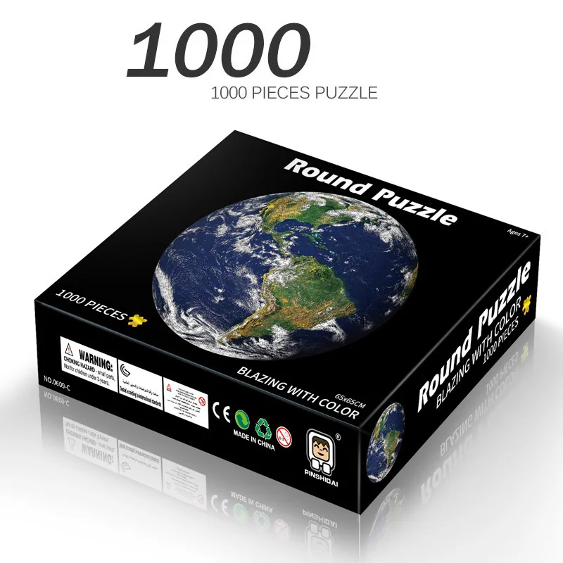 1000pcs 3D Round Puzzle Toy Earth Starry sky Model Colorful DIY Laser Cut Assemble Jigsaw Desktop decoration GIFT For Audit | Игрушки и