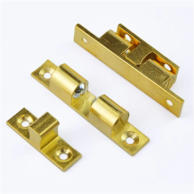 

1 PC Multiple sizes Pure Copper Double Ball Latch Clip Lock Cabinet Door Catches Touch Beads Bronze Brass Hardware Accessories