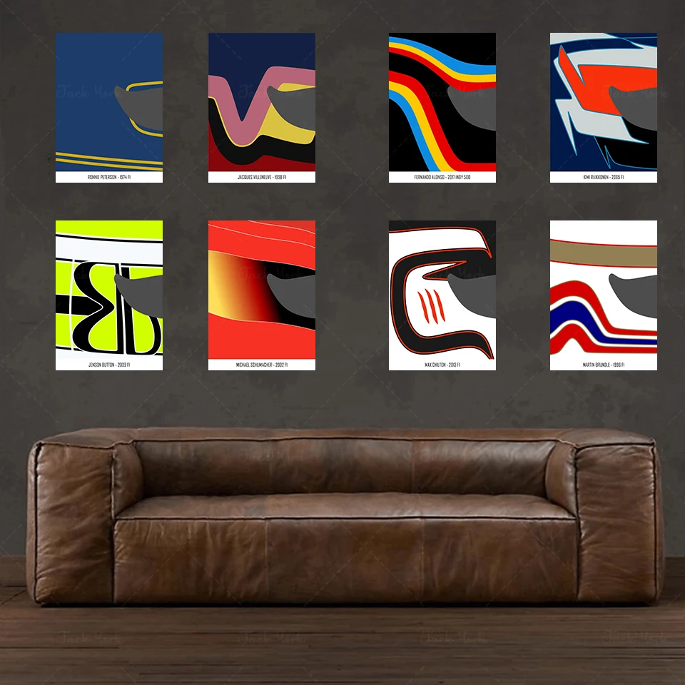 

Jacques Villeneuve 1998 F1 Modern minimalist F1 helmet poster