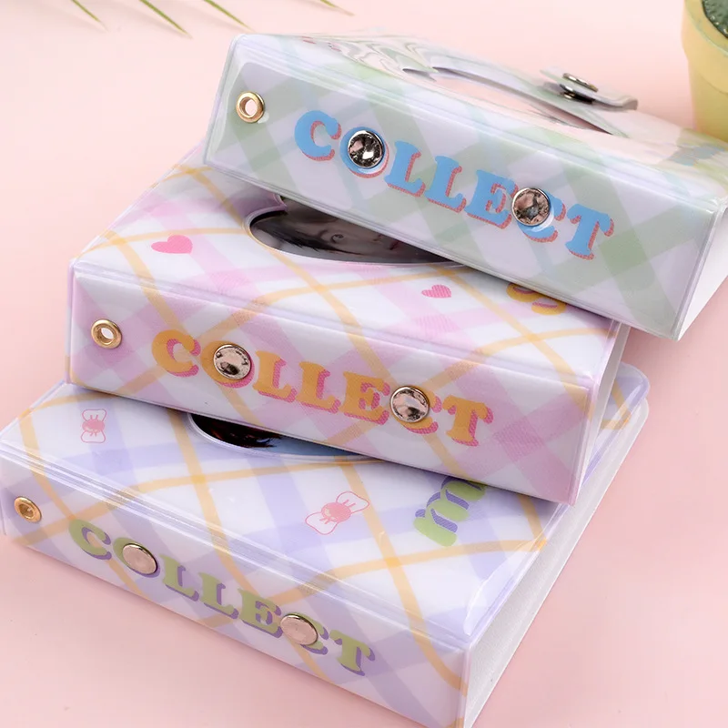 

Lovely Love Hollow Photo Album Cute Sweet Printing Grid Card Album Small Fresh Style Binder Cartoon Photo Storage Supplies
