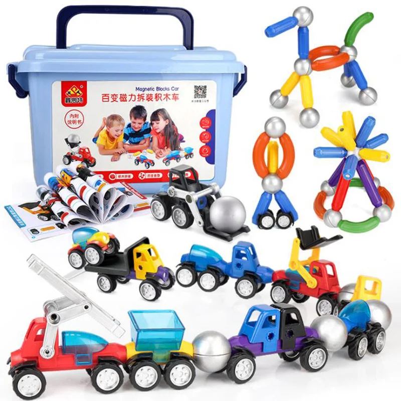 Магнитные строительные блоки магнитные палочки металлические шарики 3D
