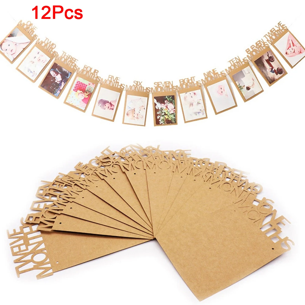 12x лаконичный детский альбом фото плакат висящий флаг день рождения для дома