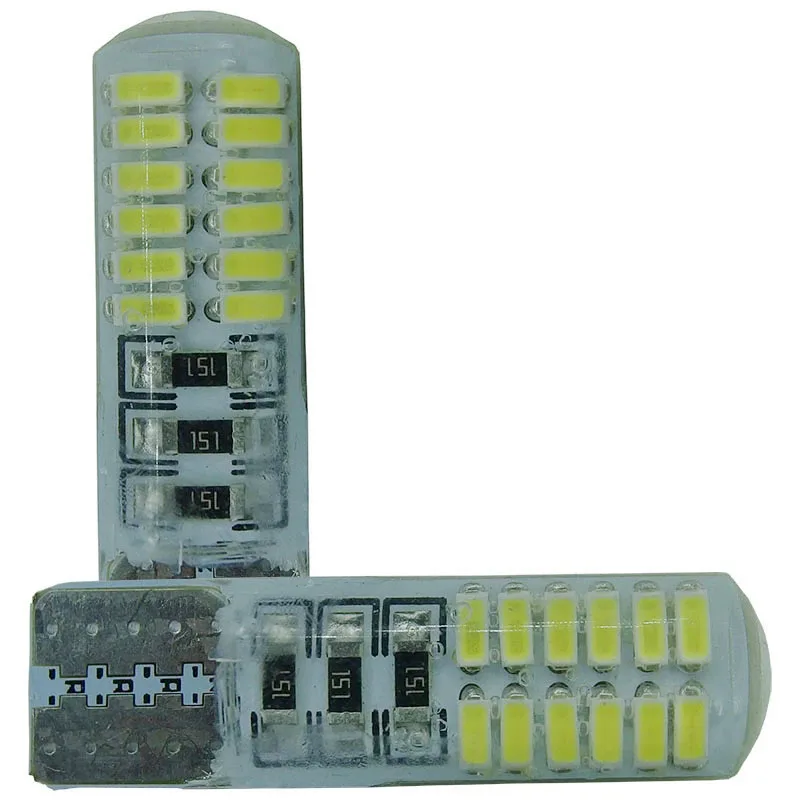 12 В T10 W5W силиконовый чехол 24smd 3014 светильник для чтения 192 168 24SMD