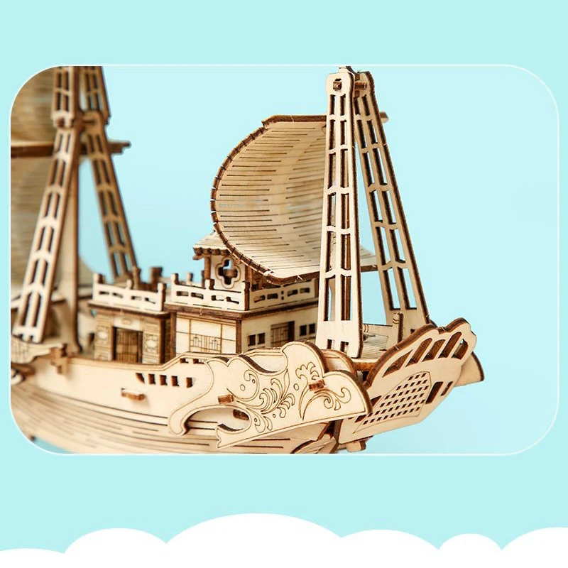3D деревянные головоломки игрушки сборки модель парусной лодки Строительный