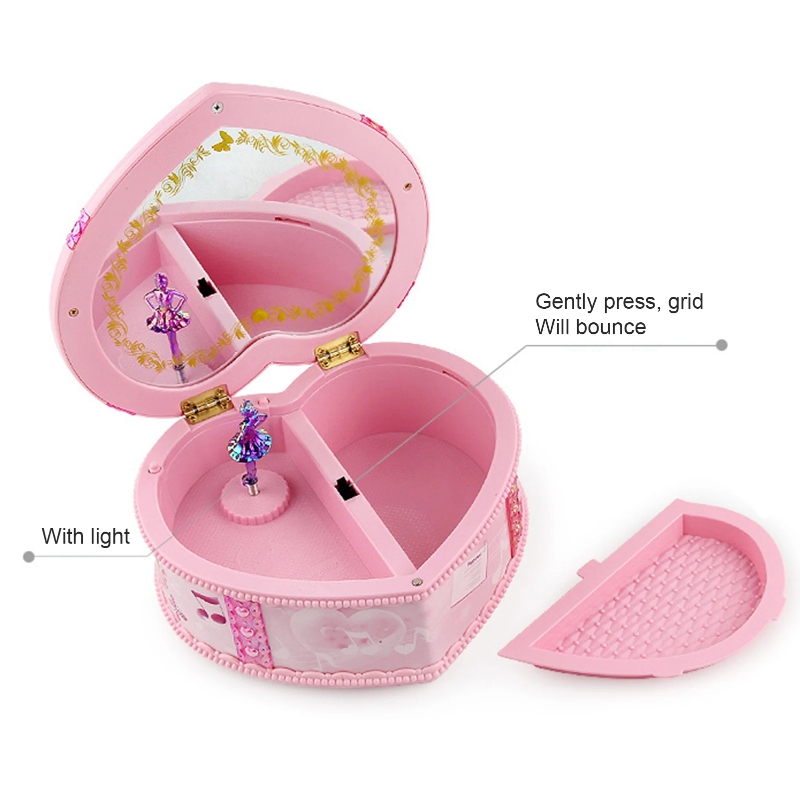 

Dancing Girl Music Jewelry Box with Mirror Birthday Gift Desktop Decoration