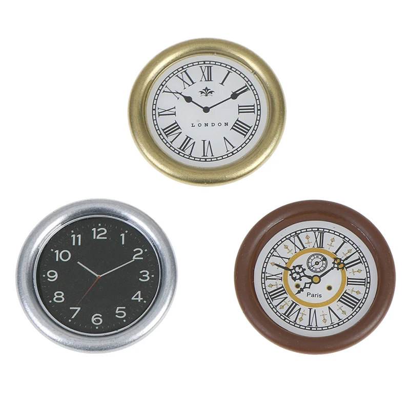 

1:12 Scale Resin Dollhouse Miniature Wall Clock Play Doll House Miniaturas Home Decor Accessories Toy Pretend Play Furniture Toy